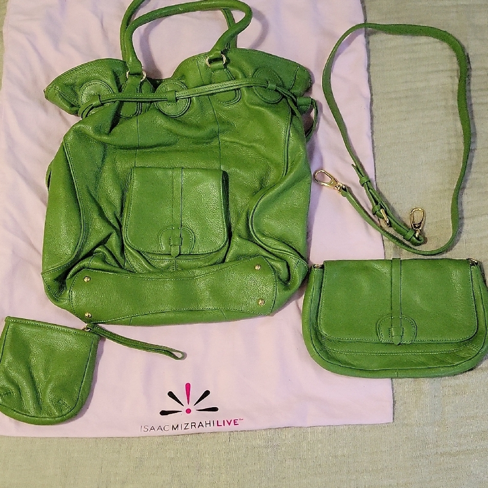 Isaac Mizrahi Green Backpack Collection